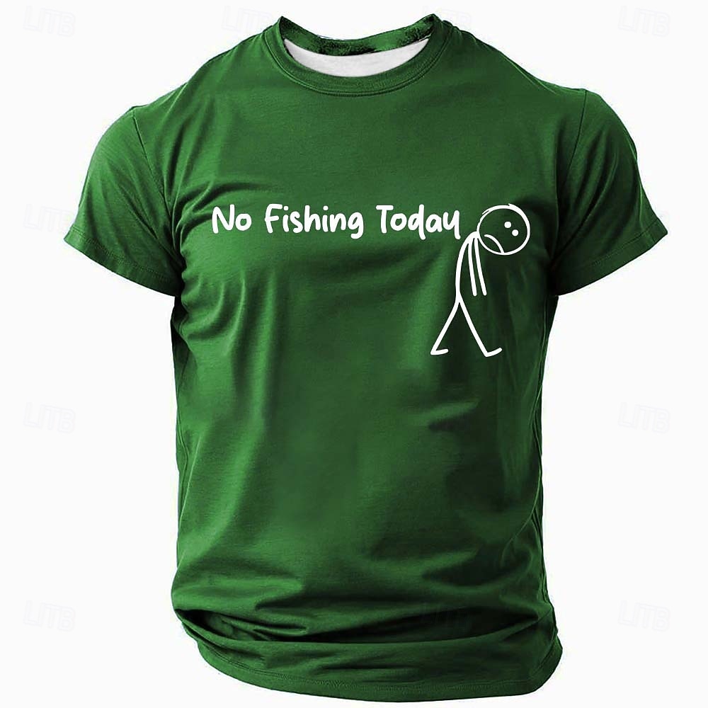Ανδρική Κωμική T-Shirt Ψαρέματος "Δεν Υπάρχει Ψάρεμα Σήμερα" Λυπημένο Σχέδιο Στεκ Φιγούρας Κοντομάνικο Tee 2026 - $21.99 –P4