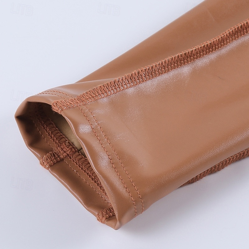 Damen Kunstlederjacke Wintermantel Warm Bequem Reißverschluss Tasche Mode Lässig Einfarbig Urlaub Straße Lässig Alltagskleidung Kurz Stehkragen Normale Passform Langarm Oberbekleidung Schwarz Wei 2026 - $33.99 –P6