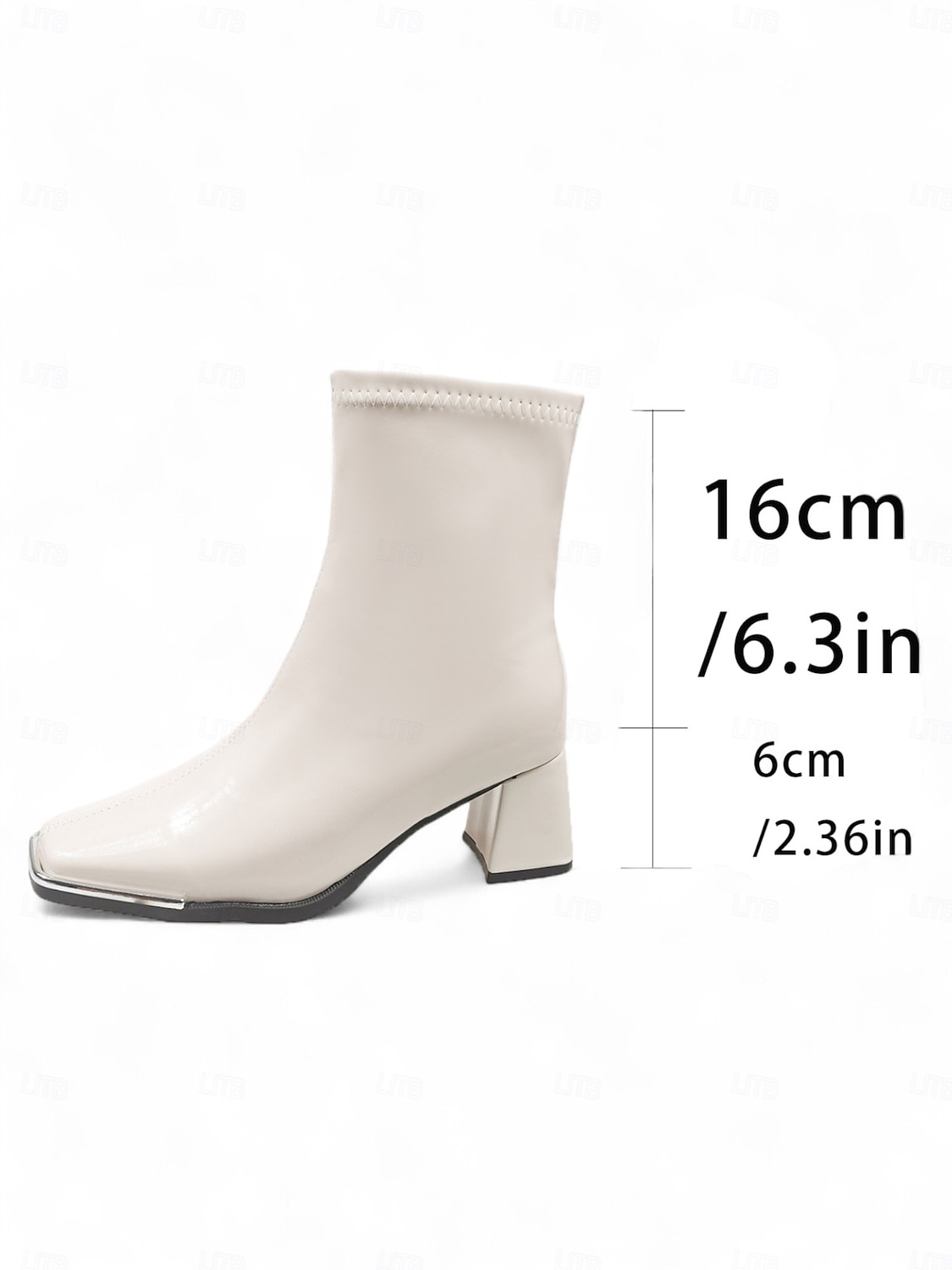 Bottines en similicuir verni noir pour femme, bout carré et talons compensés, bottines chics et modernes pour tenues décontractées et tenues de bureau &soirée de 2025 ? $34.99 –P5