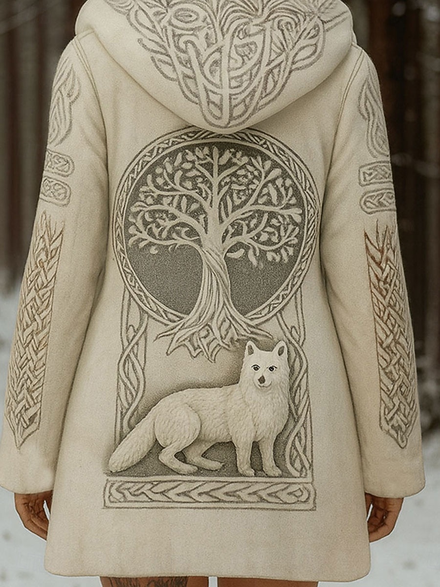 בגדי ריקוד נשים קרדיגן יומי יום יומי פרחוני גראפי גיאומטרי מצולע עם קפוצ'ון טלאים כיס כפתורים שרוול ארוך חולצות ארוכות לִסְרוֹג בָּחוּץ סוף שבוע בז' סתיו חורף 2025 - AU $79.93 –P3