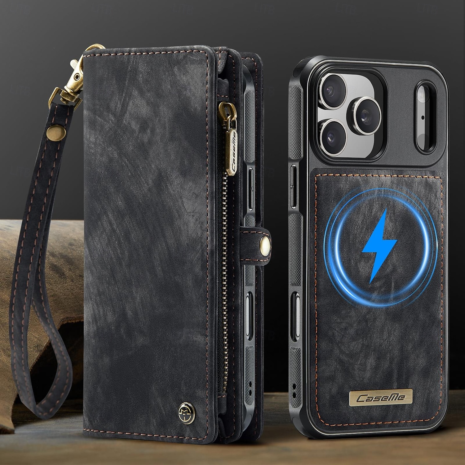 telefono Custodia Per iPhone 17 Pro Max 17 Air 17 Custodia Portafoglio Rimovibile Cerniera Supporta la Ricarica Wireless TPU Pelle PU del 2026 a $31.99 –P1
