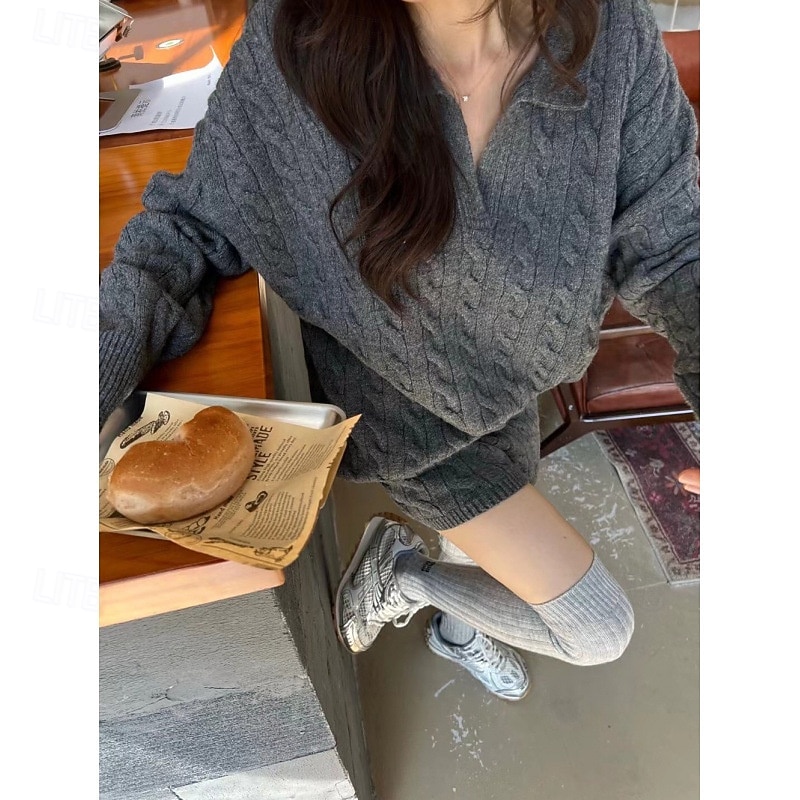 Dames Actief Streetwear Shorts Sets Bolero Top Lange mouw V-hals Effen Kleur Buiten Vakantie Dagelijks Zwart Beige Grijs Herfst Normale pasvorm 2025 - $47.99 –P2