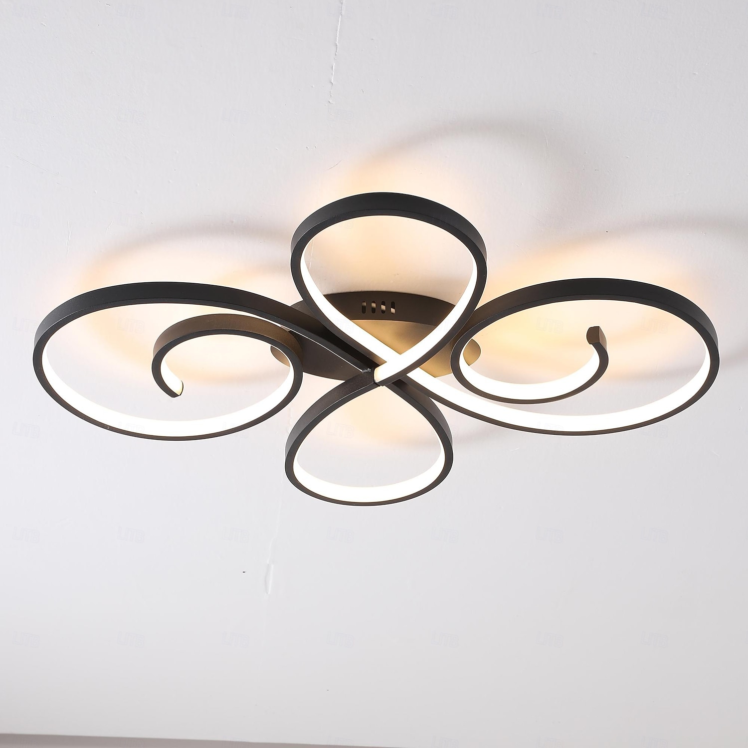 Luminária de teto de 70 cm com design em cluster, estilo artístico moderno em metal, acabamento pintado na cor preta, LED, 110-120V ou 220-240V. de 2026 por $143.99 –P4