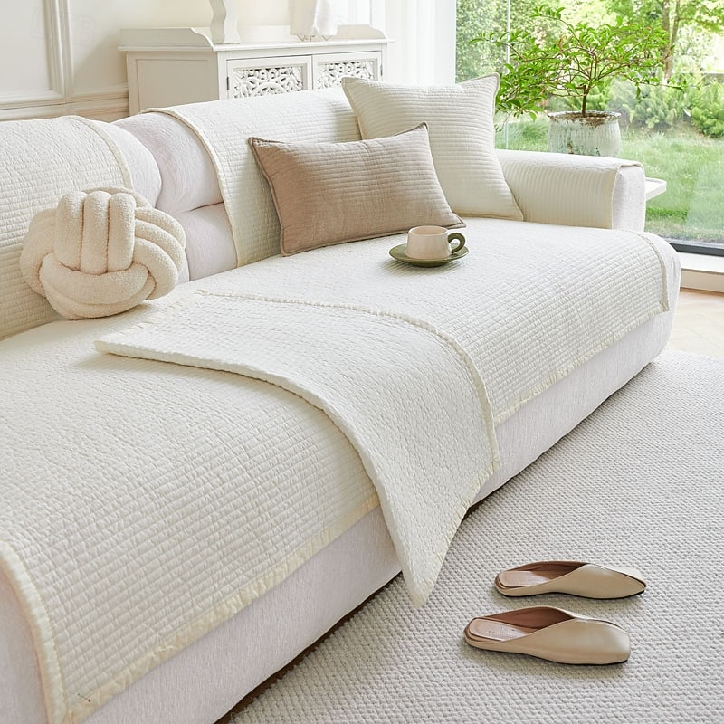 Poszewka na poduszkę na sofę w stylu nordyckim, całoroczny pokrowiec z bawełny, nowoczesna minimalistyczna antypoślizgowa podkładka na sofę, ochraniacz na sofę do salonu 2026 - $41.99 –P5