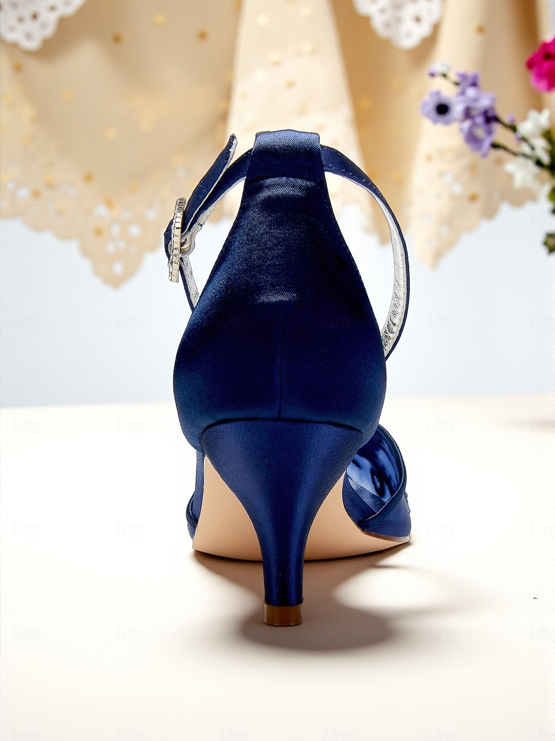 navy blue kitten heel dress shoes Nina Sofie Women's Shoes New Navy : 8.5 M