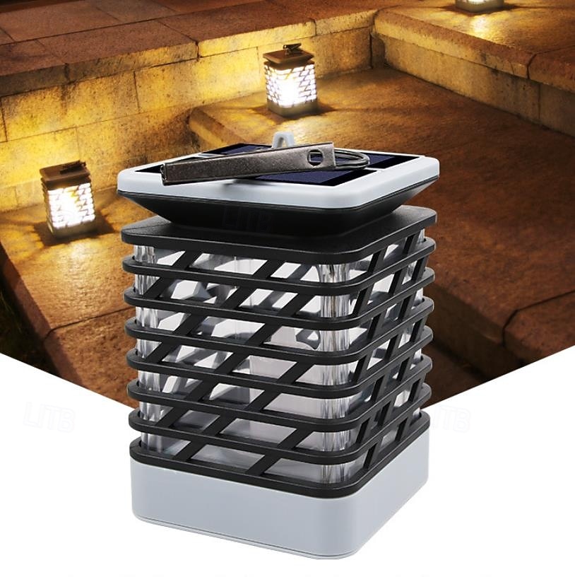 Lanterna solare a LED impermeabile, luce danzante, luci di candela, lampada a fiamma tremolante, lanterne a ombrello, luce notturna, sensore automatico per giardino, patio, cortile del 2025 a $56.99 –P1