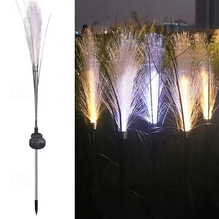 napelemes kerti lámpák, kültéri nádfényű száloptika, vízálló LED-es világítás kültérre, dekoráció teraszra és ösvényre 2026 - $19.05 –P3