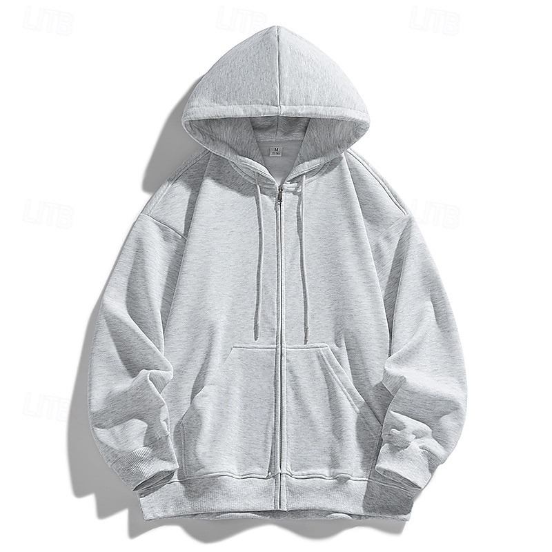 Per uomo Felpa con cappuccio Felpa con cappuccio a zip intera Aalbicocca Nero Bianco Vino Blu marino Con Cappuccio Semplice Coulisse Con zip Tasca Sport & Outdoor Quotidiano Ferie Poliestere del 2025 a $28.99 –P9