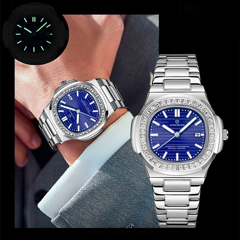 Оригинальные бизнес-часы с алюминиевым браслетом модные мужские часы с водонепроницаемостью IPX7 светящийся календарь повседневные кварцевые спортивные часы в коробке 2026 - $18.99 –P11