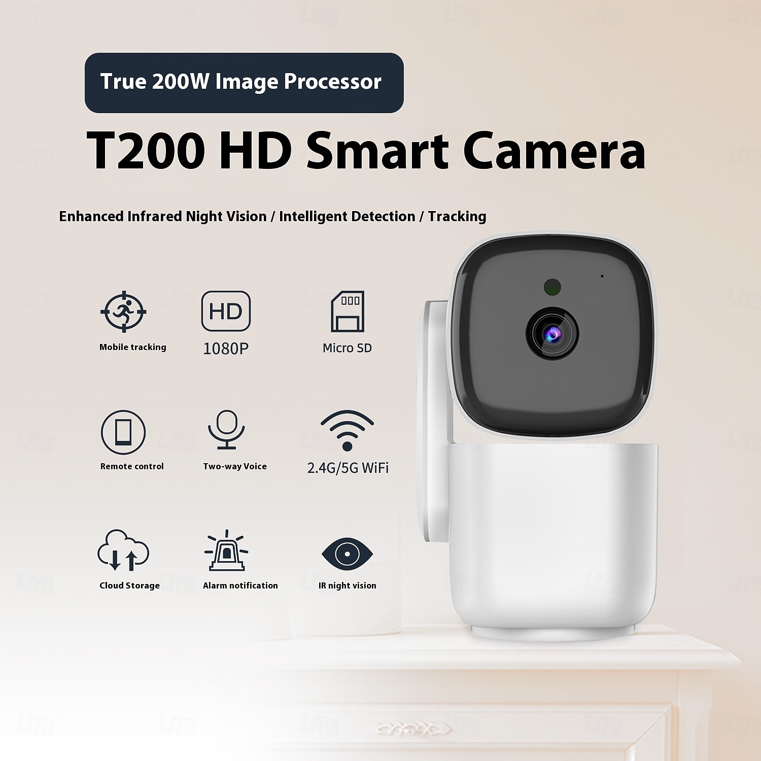 Indoor/Outdoor IP65-Rated 1080p Pan/Tilt/Zoom Wi-Fi Smart Home Security Camera with Color Night Vision 2-Way 2025 - $32.99 –P1