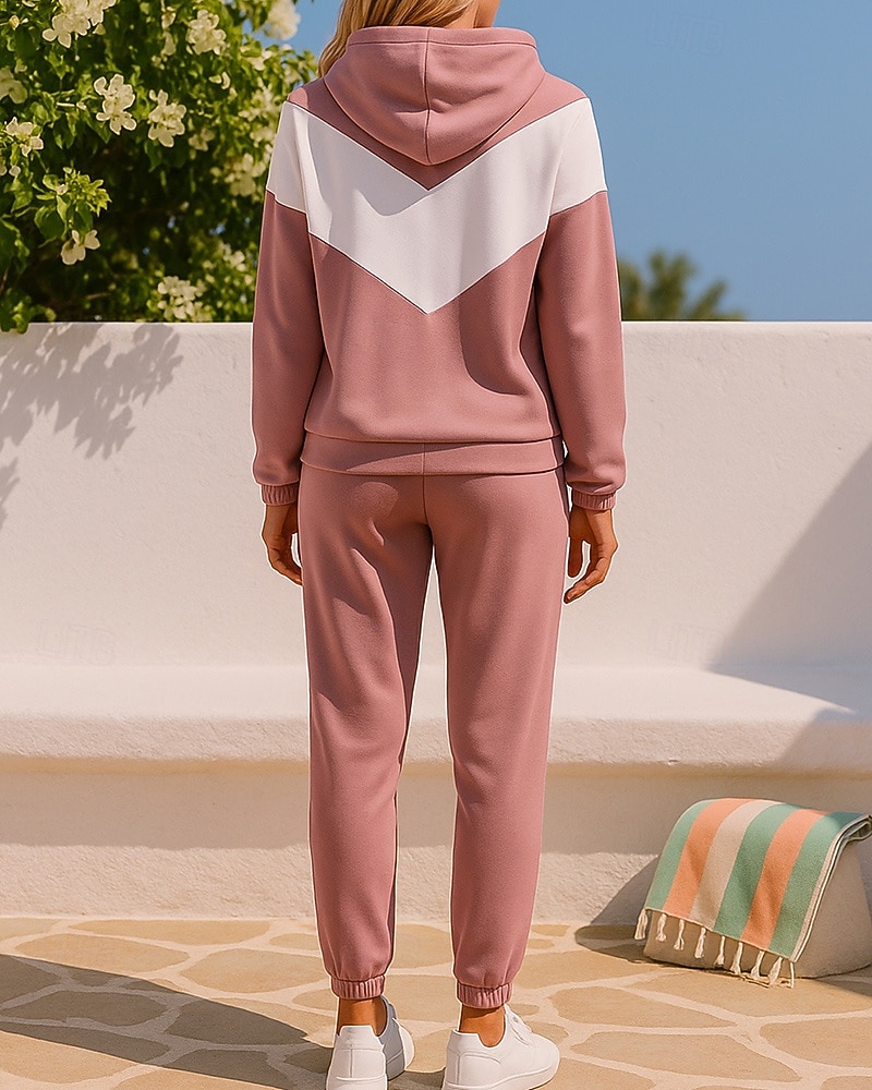 Per donna Tuta da Ginnastica Tuta da Jogging Set di tute da ginnastica Con cappuccio Blocco di colori Completo Abbigliamento Autunno Nero Rosa All'aperto Viaggio Sportivo Caldo Manica Lunga Sport del 2026 a $36.99 –P2