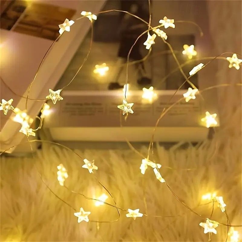 Guirlande lumineuse de Noël en fil de cuivre, 2 m, 20 LED, alimentée par piles, pour Noël, la Saint-Valentin, un mariage, un arbre, une décoration d'intérieur, un éclairage de vacances de 2025 ? $12.99 –P6