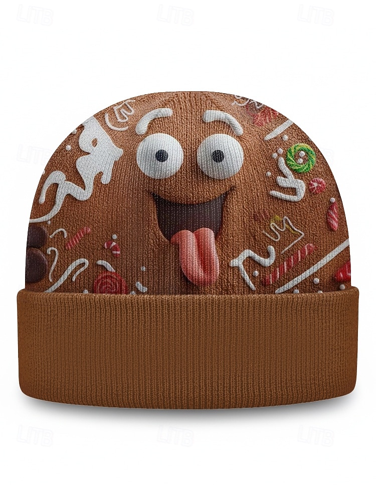 Miesten jouluinen pipo – joulupukki- ja piparkakkuaiheinen, mukavasta neulotusta materiaalista, täydellinen juhlapyhiin, talviretkiin ja joululahjoiksi 2026 - $14.99 –P6