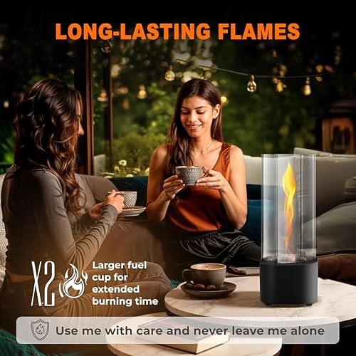 موقد نار خارجي من abletop مع طاولة زجاجية وجهاز تحكم عن بعد للتخييم 16*16*36 سم 2026 - $69.99 –P5