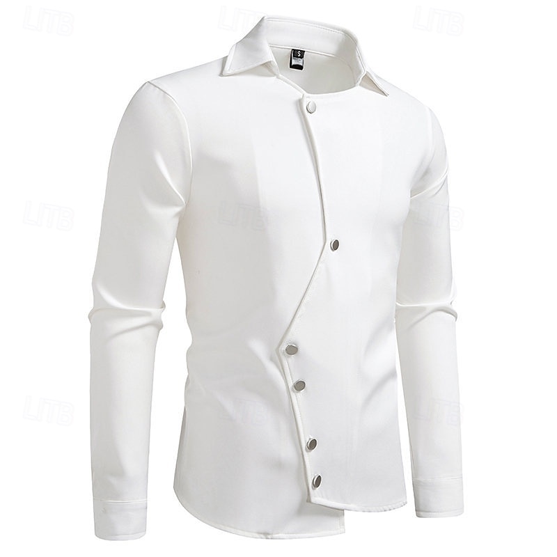 Per uomo Camicia Camicia casual Camicia con Colletto Camicia con Bottoni Camicia Designer Nero Bianco Kaki Manica Lunga Semplice Collo ripiegato Vacanza Casuale Orlo irregolare Abbigliamento Moda del 2026 a $29.99 –P3