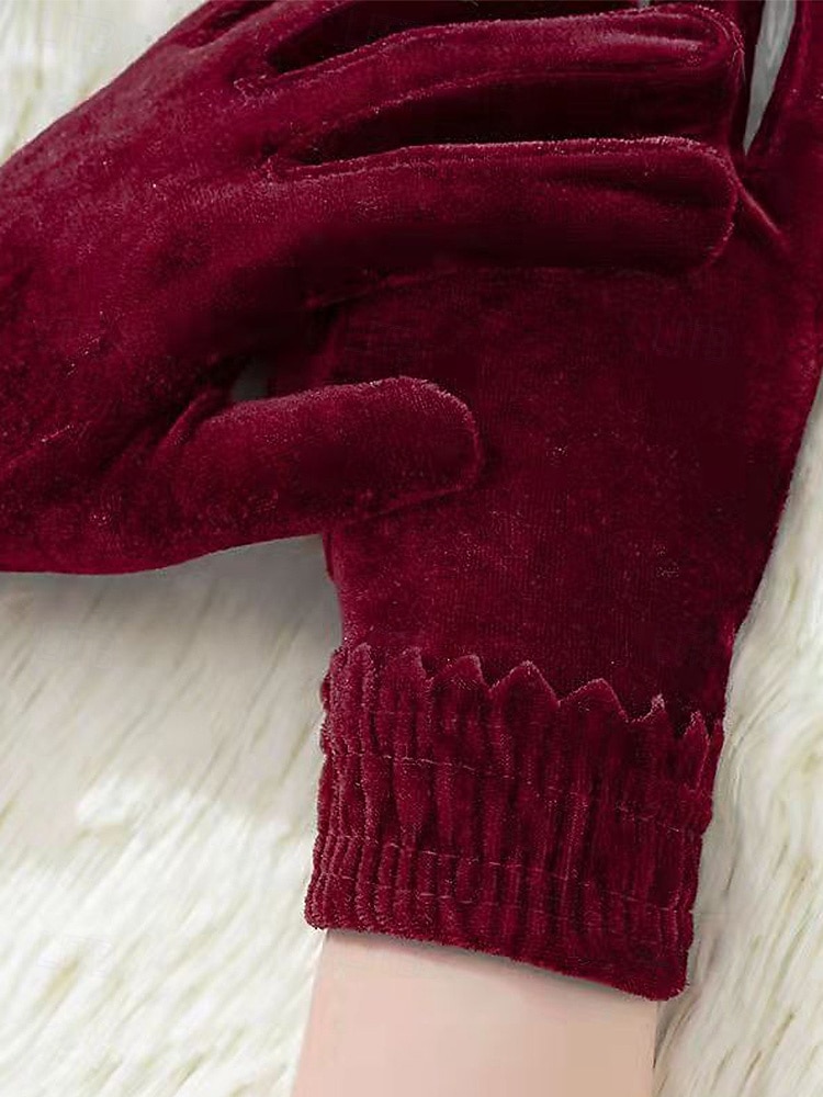 Dámské vánoční sametové rukavice – silné a teplé, měkké na dotek, ideální jako vánoční dárky a zimní módní doplňky 2025 - $9.99 –P3