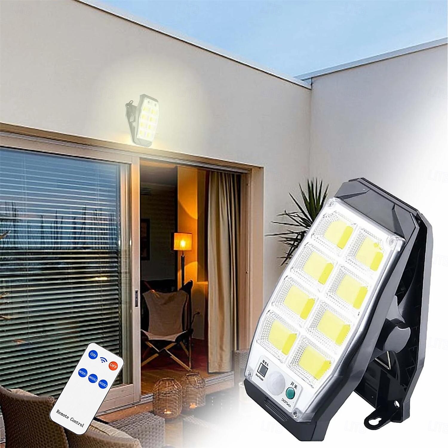 Solar Motion Sensor Remote Control Lights Outdoor Clip on Solar Lights  Outdoor Waterproof High Bright Solar Powered Security Lights for Outside Fence  Chain Link Camping 1PC 2025 - $27.99