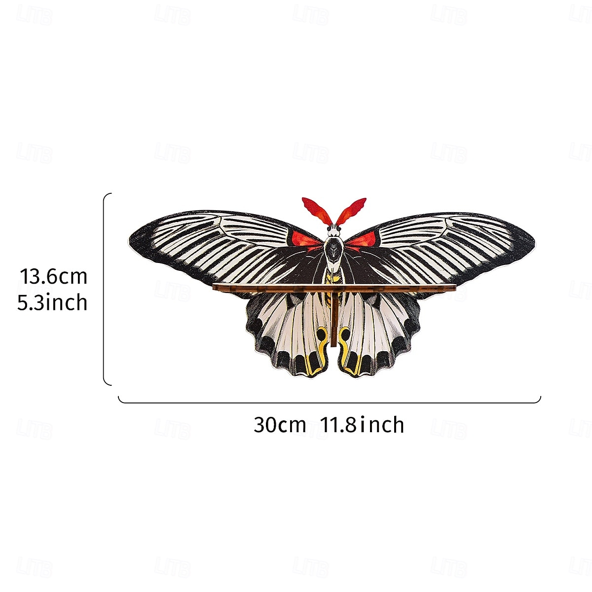 2025年 1個のクリエイティブでシンプルな壁掛けストライプの蝶型ディスプレイスタンド、釘なし、カラフルなクリエイティブな蝶型の壁飾り吊り下げピース組み立て木製手工芸品吊り下げ装飾  コレクション – $9.49 –P2