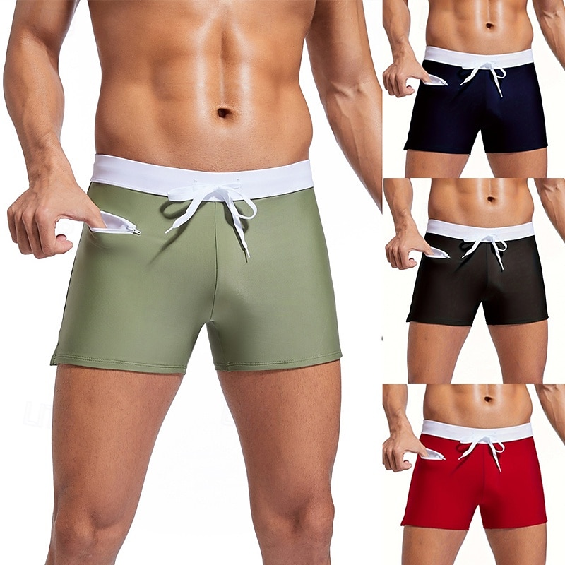 Bărbați Pantaloni Scurți de Înot Boxeri înot Costume de baie pentru costume de baie Mată Buzunar cu Fermoar Elastic Respirabil Pantaloni Surfing Bikini Scufundare Vară 2026 - $11.49 –P1
