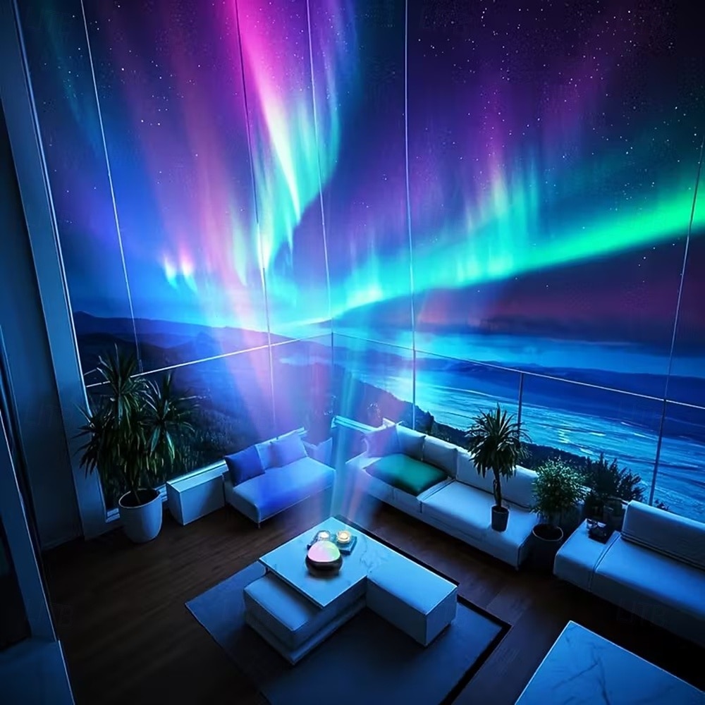 Проектор с изображением северного сияния галактики с 14 световыми эффектами. Светодиодный звездный проектор «2 в 1» с пультом дистанционного управления и подсветкой туманностей. Подходит для 2025 - $16.99 –P3