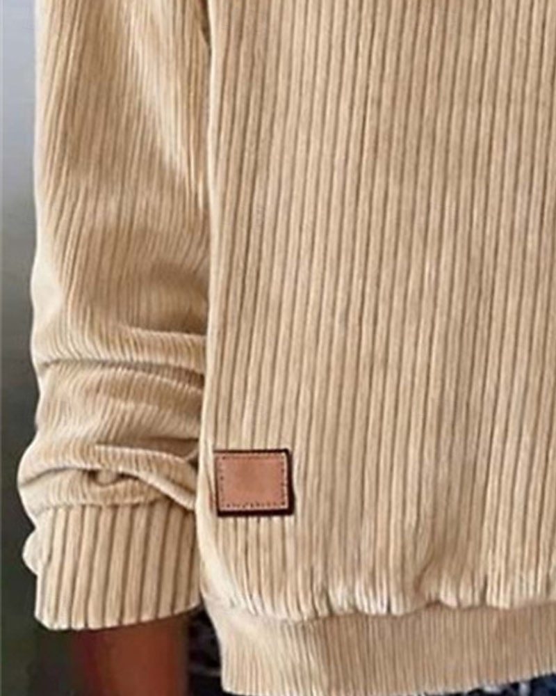 Damen Elegante Oberteile Einfarbig Vintage Stilvoll Klassisch Langarm Rundhalsausschnitt Normale Oberteile Täglich Ausgehen Kamel Herbst Winter 2026 - $26.99 –P3