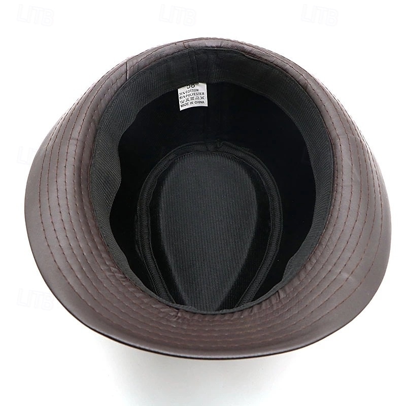 Voor heren Zonnehoed Feesthoed Zwart Bruin PU-nahka Modieus Casual Straat Dagelijks Effen Verstelbaar Ademend 2026 - $9.49 –P3