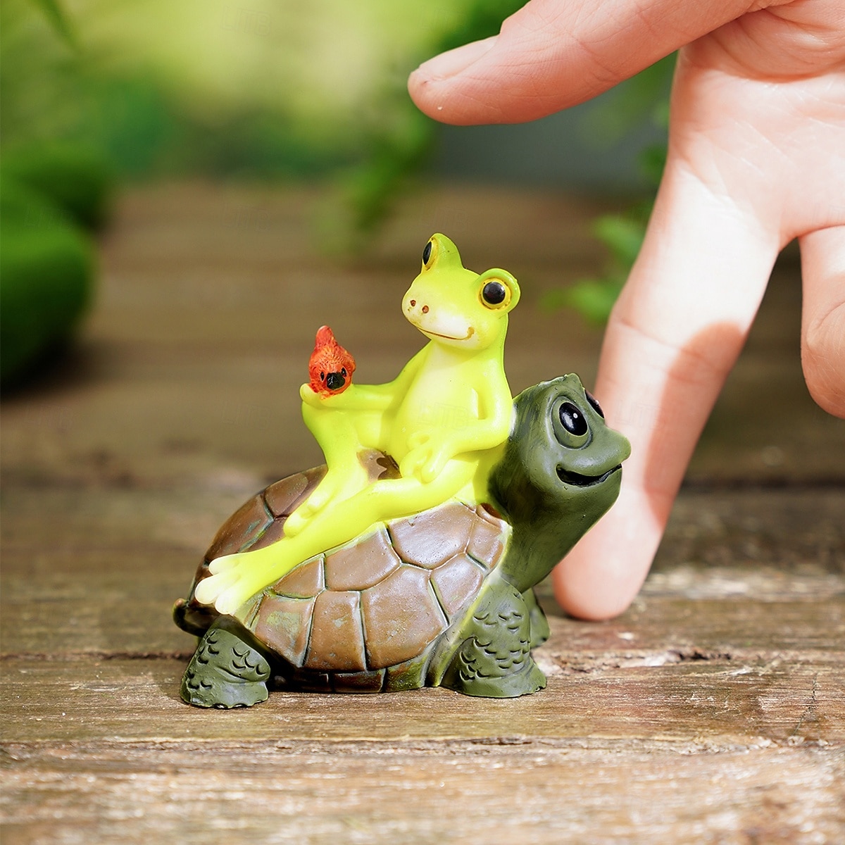 1 τεμάχιο δημιουργικό υλικό ρητίνης, διακοσμητικό κήπου με σχήμα βάτραχου και χελώνας, ρητίνη, χαριτωμένο στυλ διακόσμησης κήπου, κατάλληλο για εσωτερική και εξωτερική χρήση 2025 - $6.49 –P7