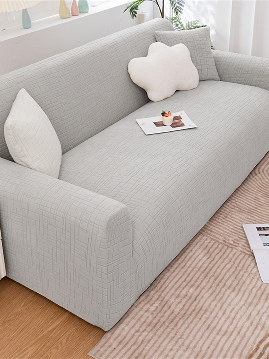 1 Piece Jacquard Wear-Resistant Elastic Sofa Cover – Solid Color Premium All-Season Universal Thickened Anti-Slip Slipcover, Suitable for L-Shaped and 1/2/3/4-Seater Sofas 2026 - $104.99 –P10