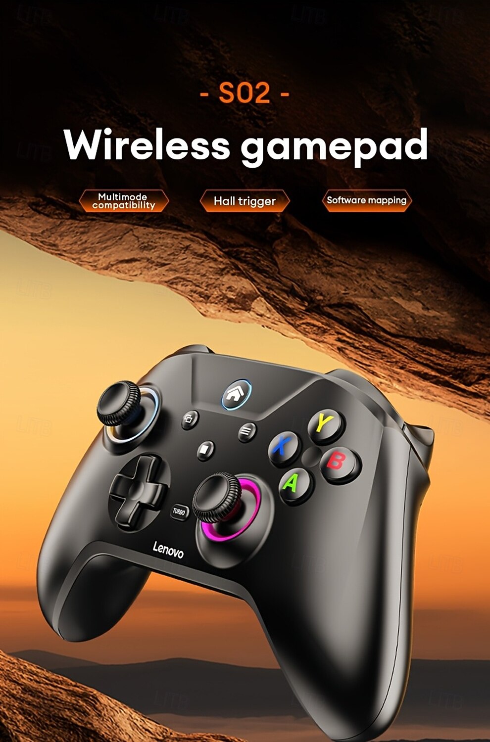 Беспроводной игровой контроллер Lenovo S02 отлично совместим с несколькими платформами, обеспечивает высокоточное управление, портативный, удобный дизайн, стильный внешний вид, подходит для игр на ПК, 2026 - $43.99 –P1