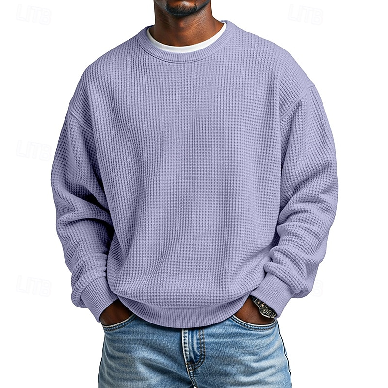 Per uomo Maglia Felpa a nido d'ape Maglione Aalbicocca Bianco Girocollo Semplice Testurizzato Casuale Quotidiano Sport & Outdoor Poliestere Streetwear Cool Abbigliamento Sportivo Primavera & Autunno del 2026 a $24.99 –P9