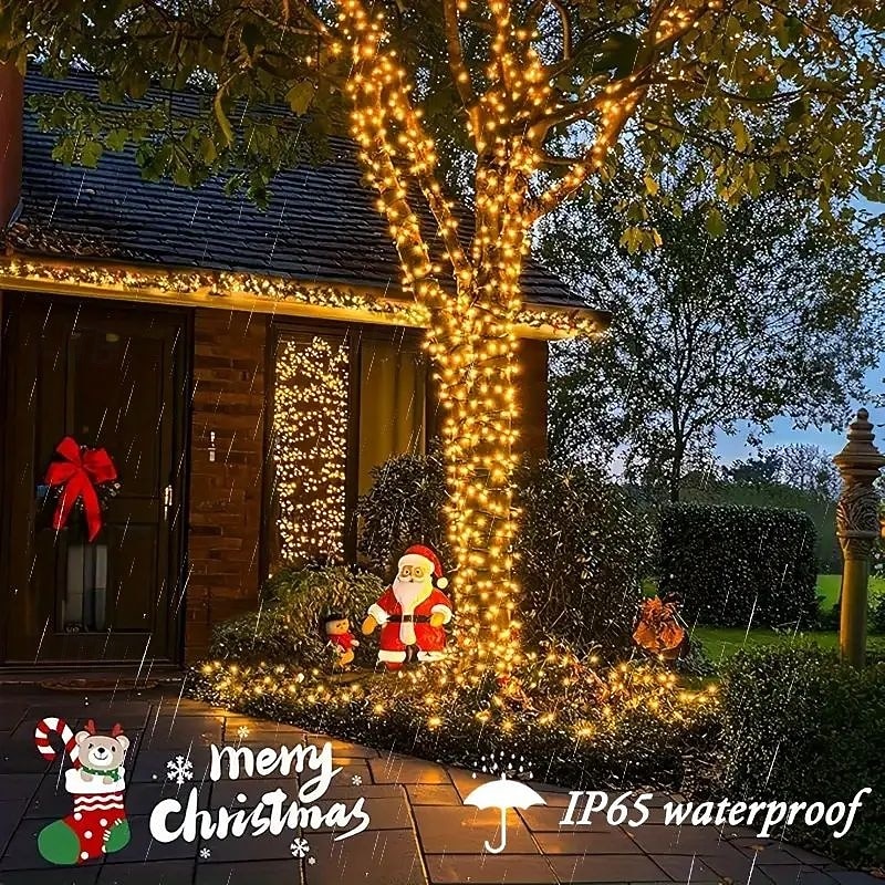 Christmas Solar / USB Powered Remote Controlled Tree Light 100m1000LEDs 8 Modes Lighting Outdoor Waterproof Garden Fairy String Lights for New Year's Wedding Patio Garden Camping Holiday Party Decor 2025 - $78.99 –P12