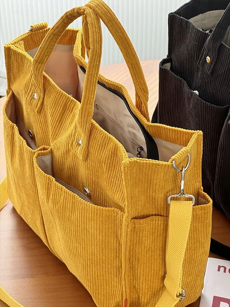 Dammanchesterväska med flera fickor, avslappnad vintage-axelväska, axelväska med stor kapacitet för dagligt bruk, arbete, resor och shopping 2026 - $24.99 –P7