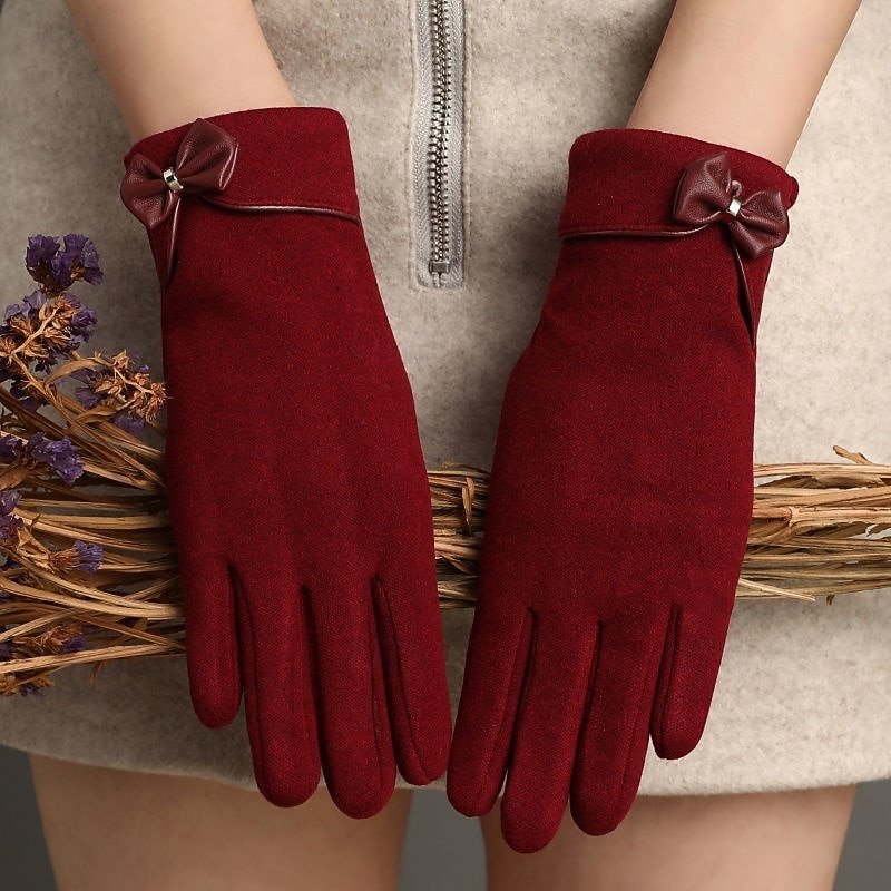 Women's 1 Pair Fingertips / Winter Gloves Streetwear / Outdoor Gloves - Solid Colored Full Finger 2026 - $17.49 –P2