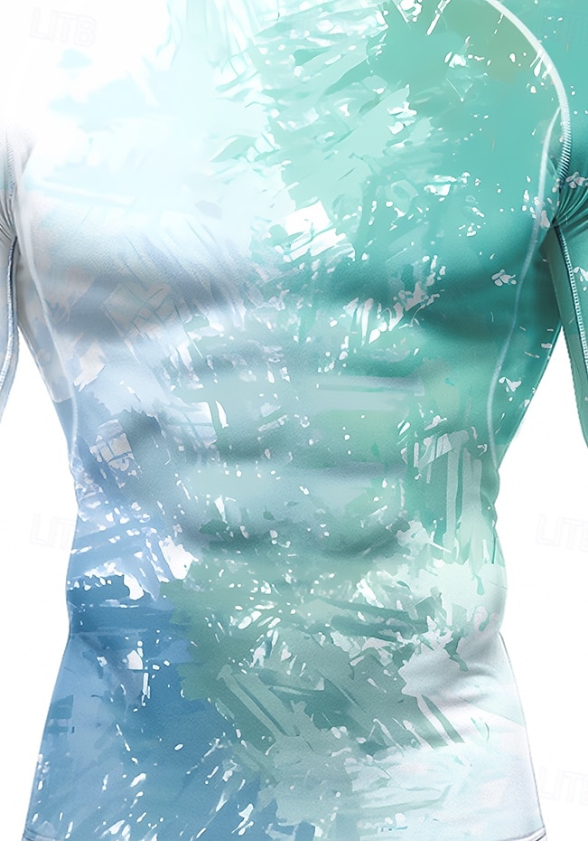 Men's Color Gradient Abstract Compression Shirt Running Shirt Spring Fall 3D Print Long Sleeve Quick Dry Compression Power Flex Moisture Wicking Breathable Gym Workout Active Training Running 2026 - $20.99 –P3