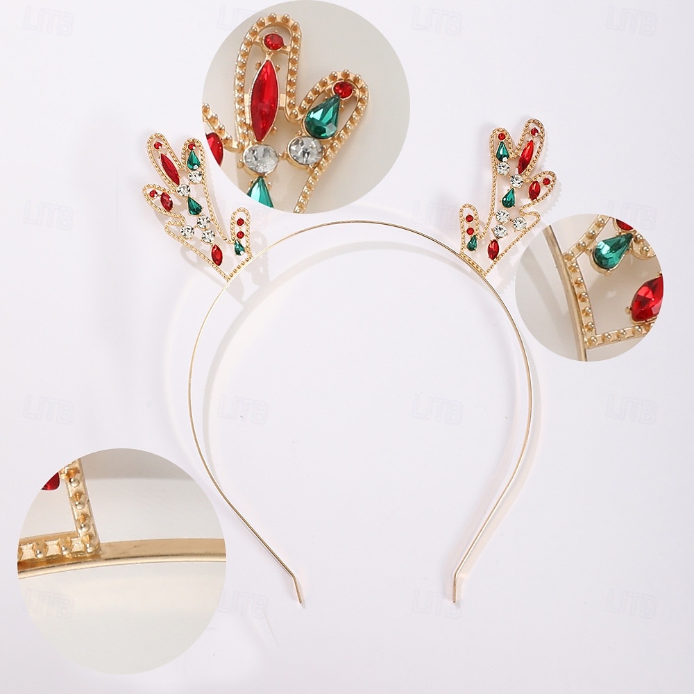 Fascia per capelli da donna con corna di renna e strass, accessorio  scintillante per capelli natalizi per le feste \u0026celebrazioni festive del  2025 a GBP £11, image size:1000x1000