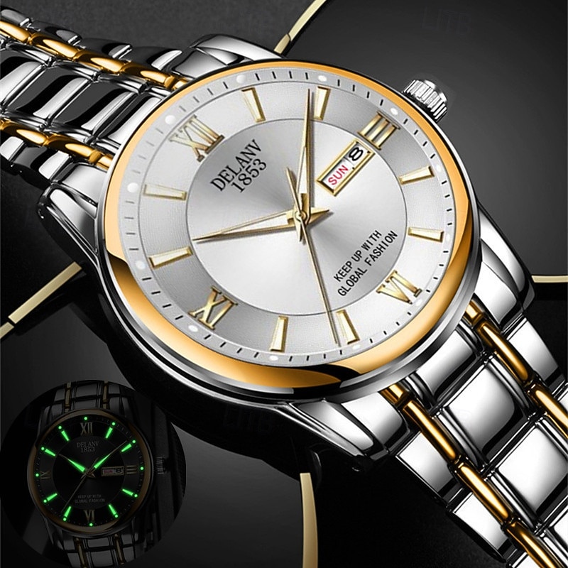 La nouvelle montre pour hommes au cadran romain Deblve à la mode et tendance avec bracelet en alliage calendrier lumineux et affichage du jour. C'est un choix idéal pour une vie simple décontractée de 2026 ? $19.99 –P7