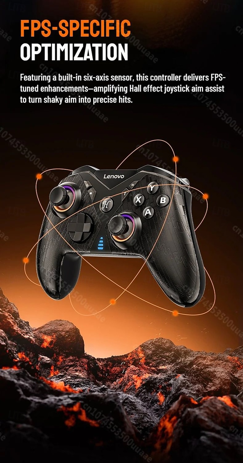 Игровой контроллер Lenovo S05 RGB беспроводной геймпад джойстик с эффектом Холла для Switch/2/OLED/Lite ПК iPhone Android телефонов подарок на День Святого Валентина 2026 - $64.99 –P8