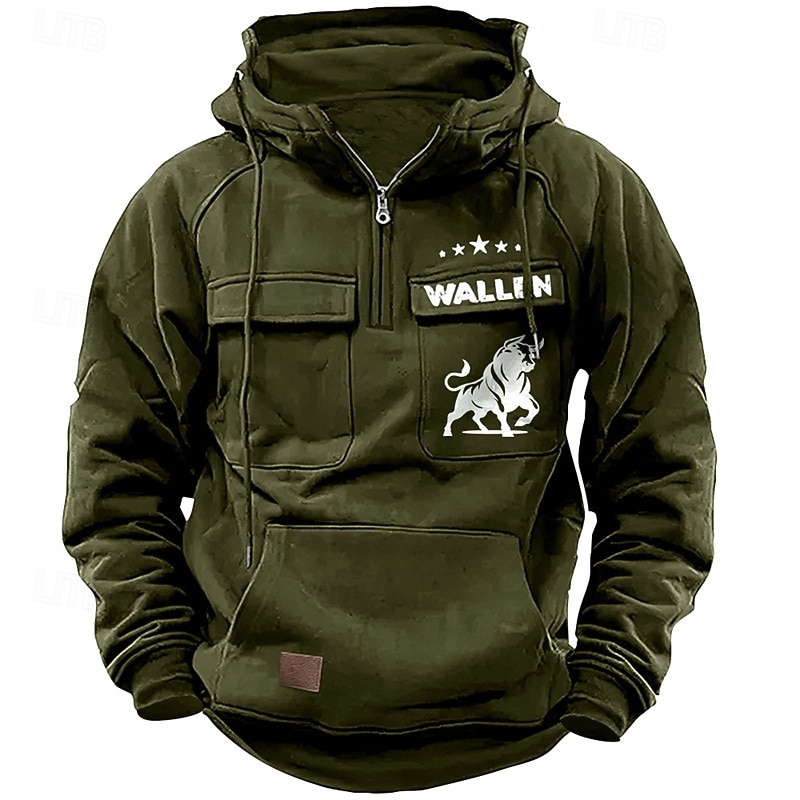 Per uomo Felpa con cappuccio Felpa con cappuccio e zip corta Nero Rosa Vino Blu Verde Con Cappuccio Bandiera Nazionale Coulisse Tasca Sport & Outdoor Quotidiano Ferie Streetwear Essenziale Casual del 2026 a $42.99 –P5