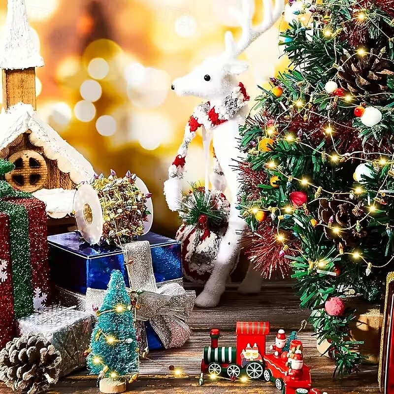 LED Tündér Karácsonyi Fények 5M 2M Koszorú Dísz PVC AA Elemes Mini Izzók Nem Cserélhető Többszínű Fényerő Ünnepi Otthoni Dekorációhoz Illeszkedik 2026 - $14.49 –P7