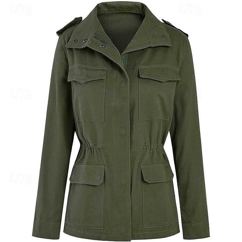 Pentru femei Palton de iarnă Jachetă Sacou Comfortabil Fermoar Buzunar Casual Simplu Vacanță Casual Purtare Zilnică Ieșire Regulat Guler de stand Fit regulat Manșon Lung Îmbrăcăminte exterioară Negru 2026 - $45.99 –P10