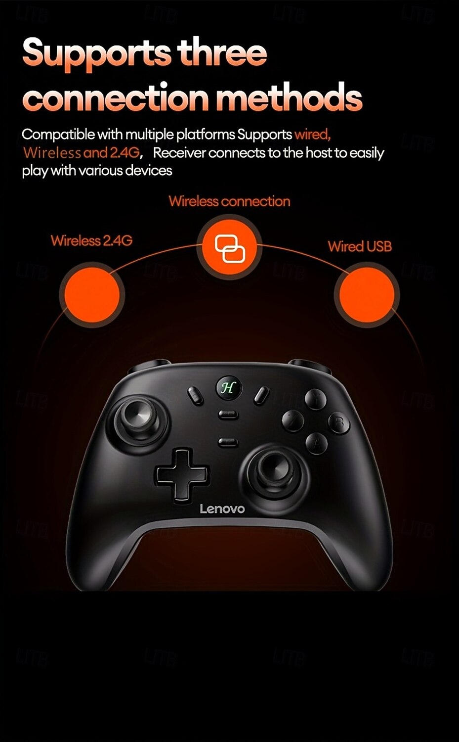 Беспроводной игровой контроллер Lenovo S07 отлично совместим с несколькими платформами, обеспечивает высокоточное управление, портативный, удобный дизайн, стильный внешний вид, подходит для игр на ПК, 2026 - $43.99 –P5