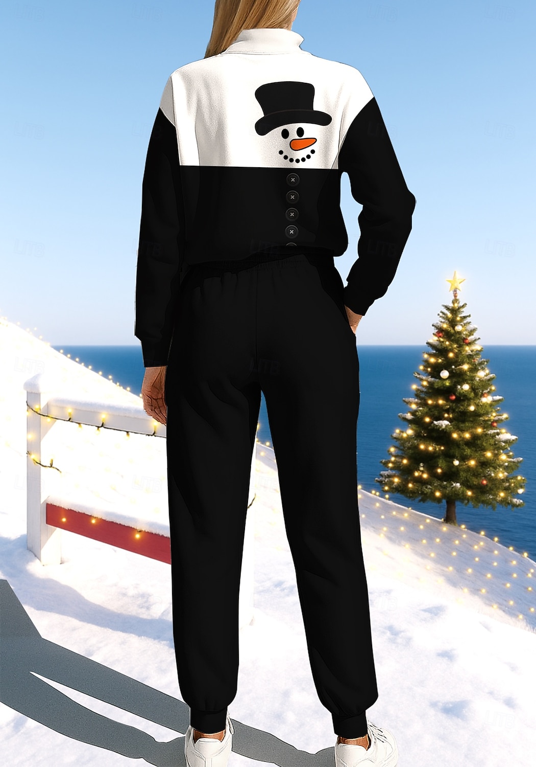 חג המולד בגדי ריקוד נשים טרנינג אימונית חליפת ריצה שרוך רוכסן ז'קט ומכנס טרנינג סט לבוש אתלטי אביב לבן + אדום שחור עם לבן אגבי להתאמן חוץ רך בג'י שרוול ארוך ספורט לבוש אקטיבי סטרצ'י (נמתח) רגיל 2025 - $39.99 –P2