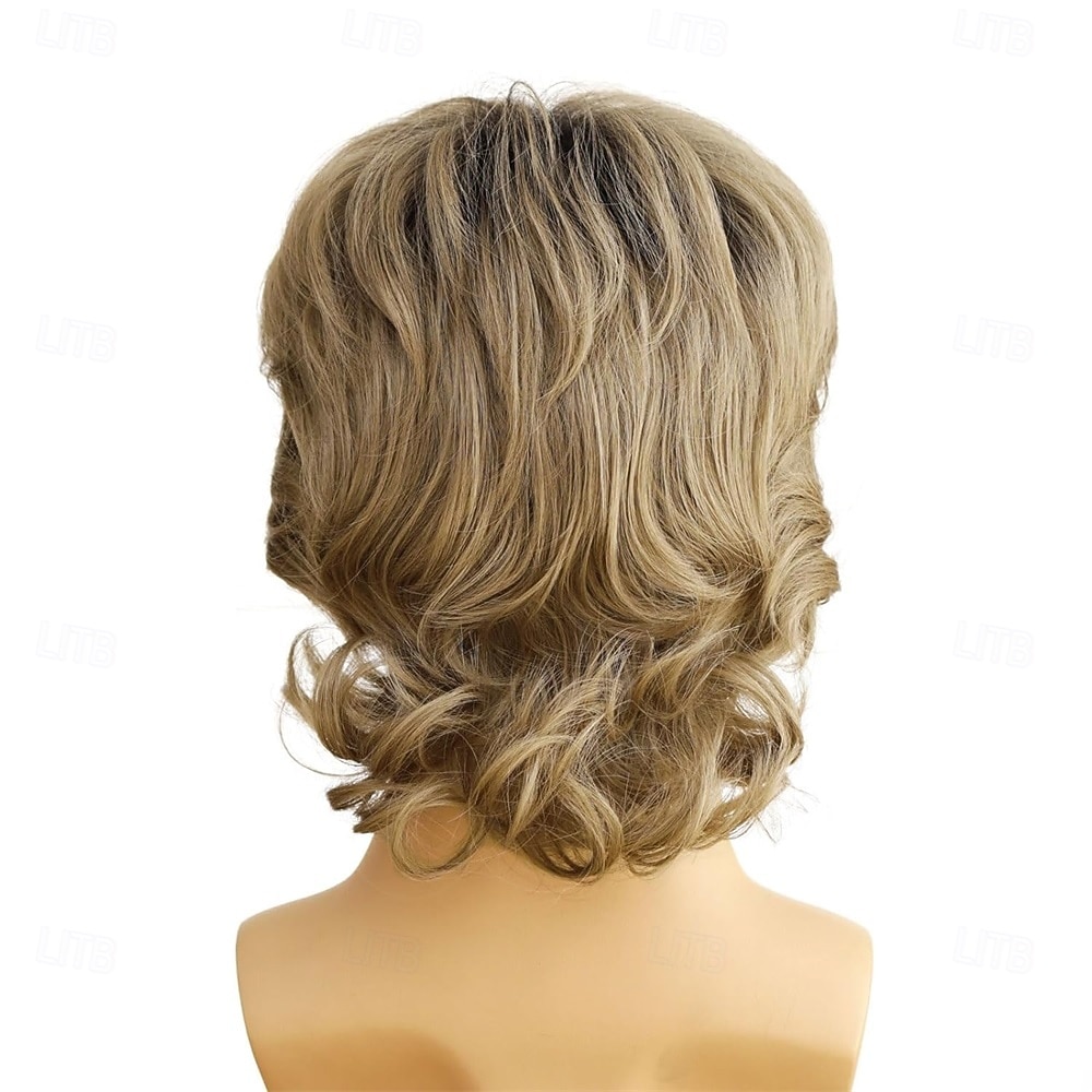 Short Blonde Dark Roots Mens White Blonde Pelucas Hallowen Costume Realistic Synthetic Fiber 60s Shaggy Cosplay Wig 2026 - $21.99 –P5