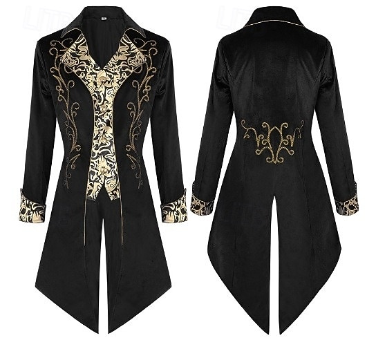 Punk  Gothic Mittelalterlicher Steampunk-Mantel Frack Vampir Adliger Festkleidung Männer Ebenezer Scrooge Elf Königliche Steampunk Halloween Karneval Vorstellung LARP Ren Faire Erwachsenenmantel 2026 - $65.99 –P13