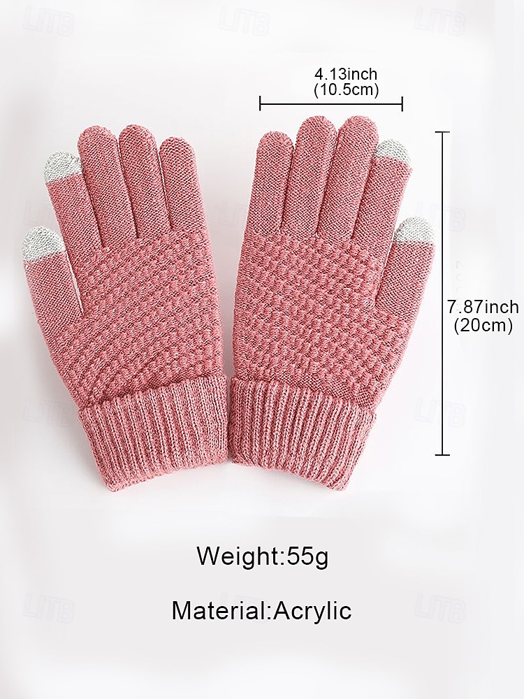 Thermische touchscreen-handschoenen voor dames in de winter, gebreide warme handschoenen met fleecevoering voor Kerstmis, kleding voor buiten in koud weer en cadeaus voor de feestdagen 2026 - $7.99 –P10