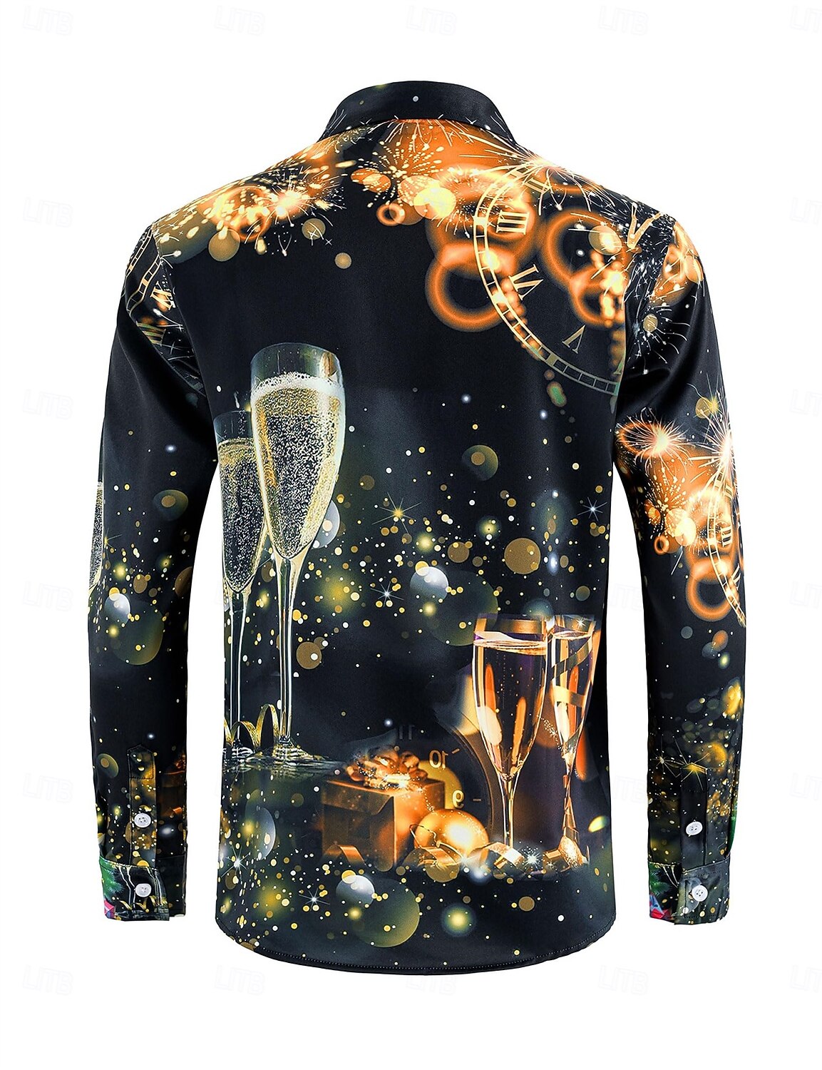 Karácsony Hosszú ujjak Gombos ing Mikulás Grafikus Újdonságok Vicces mert Férfi Felnőttek 3D nyomtatás mert Karácsony Farsang Újév Parti 2025 - $24.99 –P3