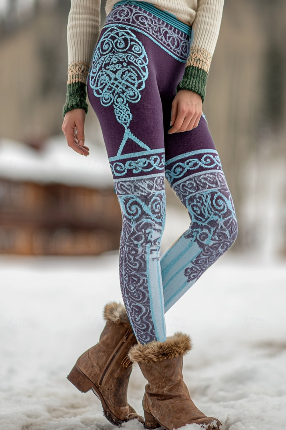 Leggings Boho Viking da donna Foderati in fleece Vacanza Stile Etnico Vintage Full Length Alta Vita Motivo Geometrico Stampa 3D Termici Caldi Resistente al Vento Confortevoli Elasticizzati Quotidiani del 2026 a $37.99 –P3