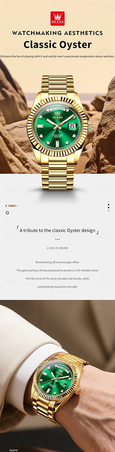 OLEVS Мужские механические часы Роскошная мода Камни бизнес Светящийся календарь Водонепроницаемые часы на стальном ремешке 2026 - $126.99 –P1