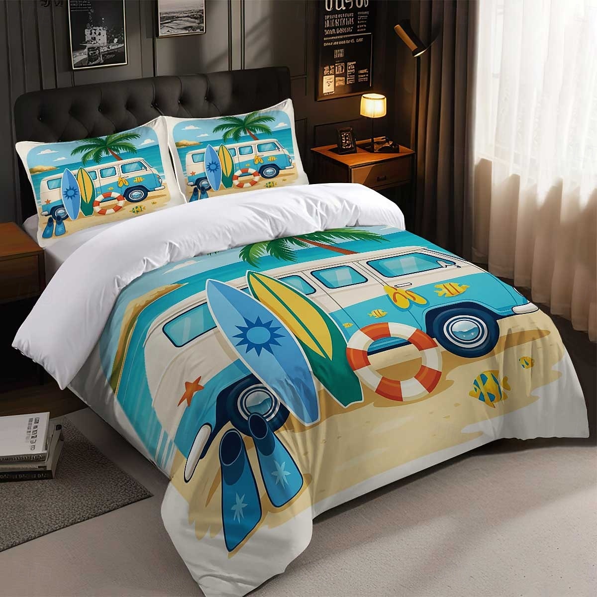 2026年 ビーチブラウンの桐の木のバス3ピースダウン羽毛布団カバーセット、大きなベッド用、柔らかいショートフリース掛け布団カバーと枕カバー2枚付き - ホテルの寝室の寝具、居心地の良い & 快適  コレクション – $37.99 –P7