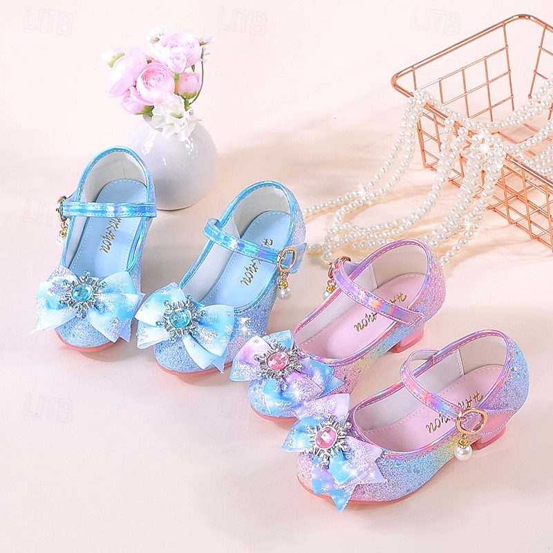 Glitzernde Mary-Jane-Schuhe für Mädchen mit Schleife und Kristallverzierungen – verstellbarer Riemen, in Rosa und Blau erhältlich 2026 - $42.99 –P1